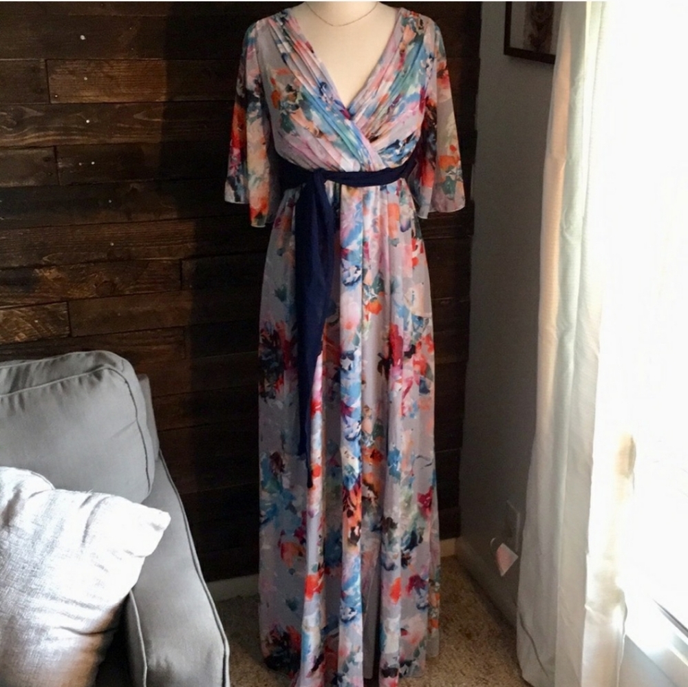{Little Mistress} Maternity Floral Maxi Dress